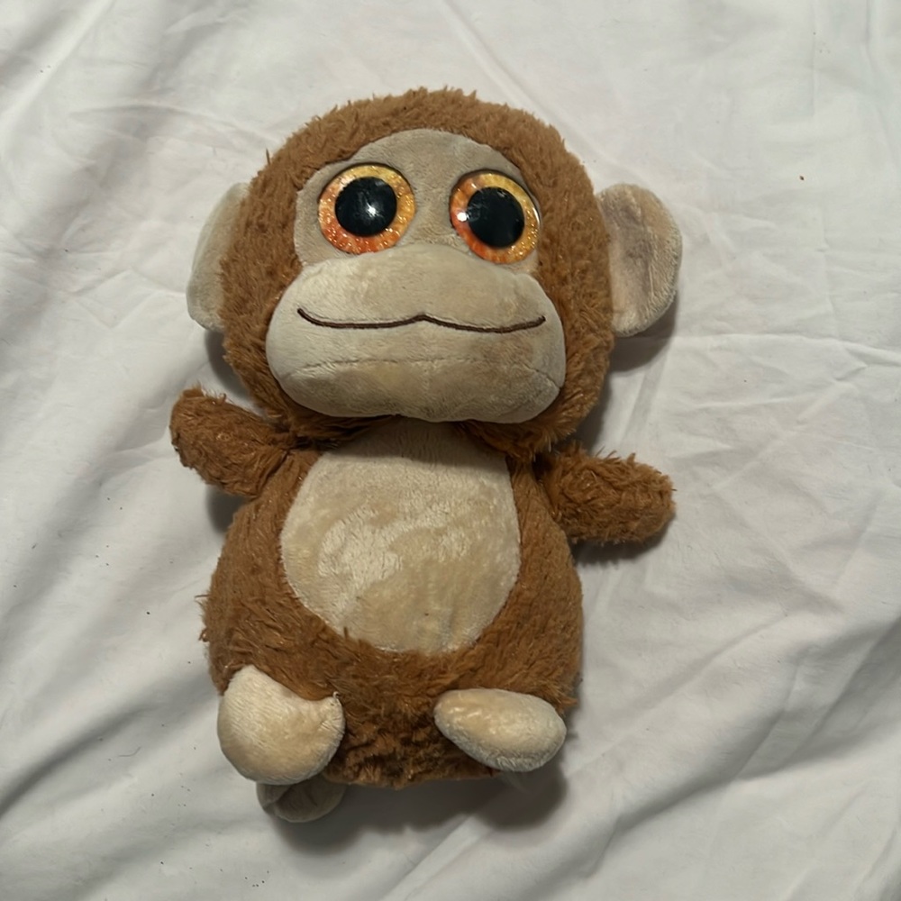 Nanco Monkey Plush 10” Plush Belly Buddy Glitter Eyes Stuffed Animal Rare NWT R7